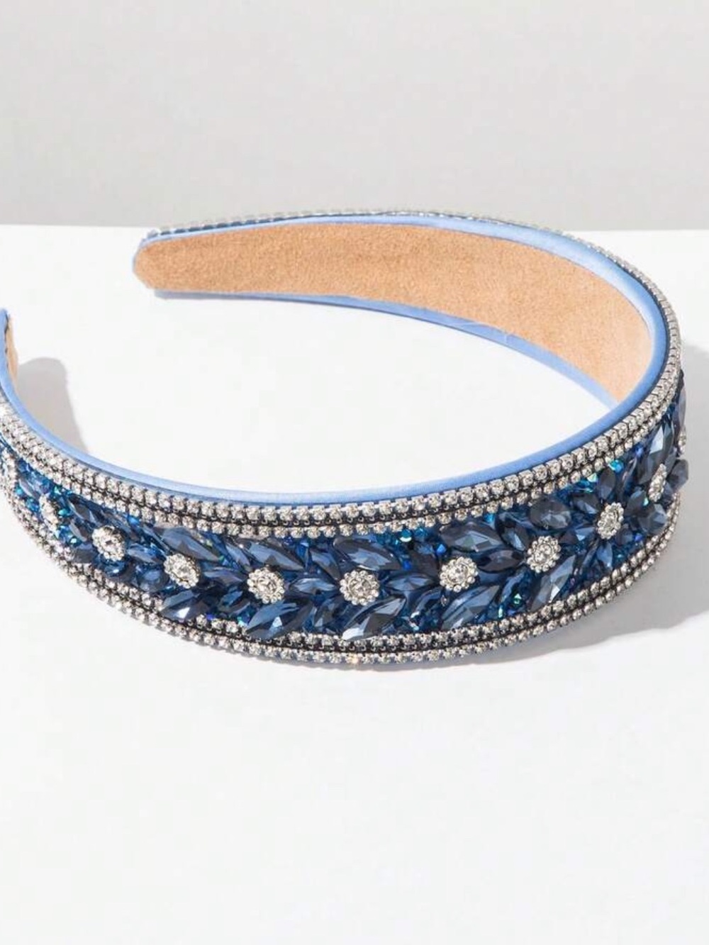 Embellished Blue Crystal Headband - Picture 4 of 10